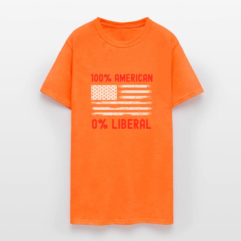 100% American 0% Liberal Republican American Flag
