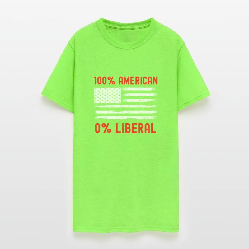 100% American 0% Liberal Republican American Flag