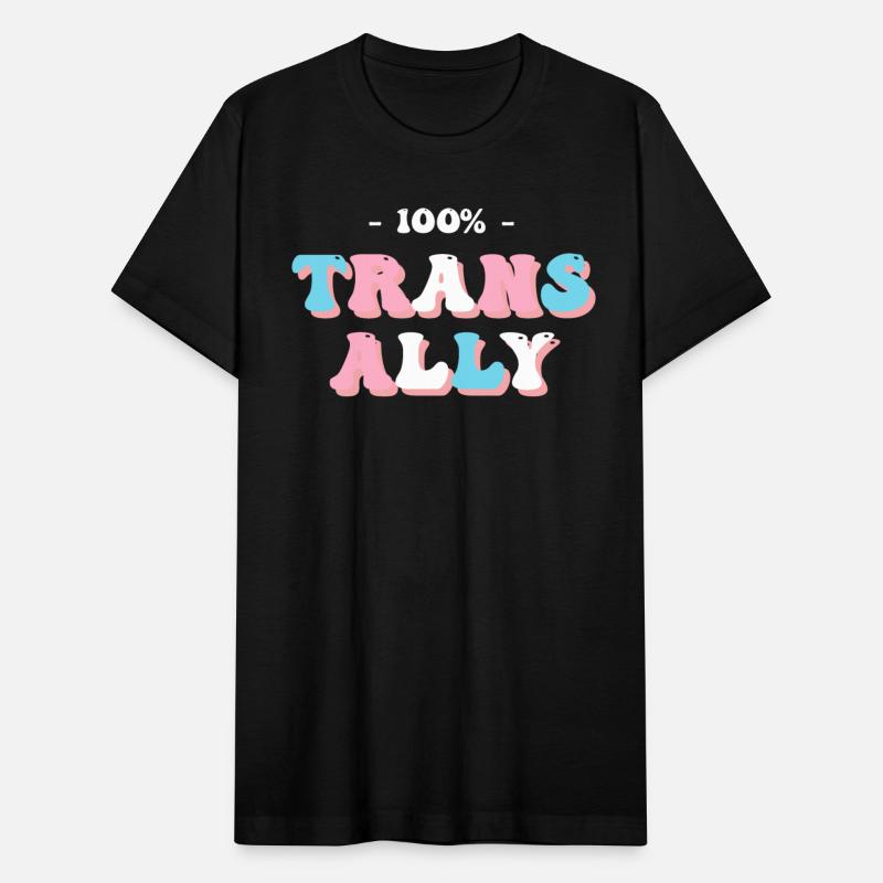 100% Trans Ally Transgender Groovy Vintage Apparel