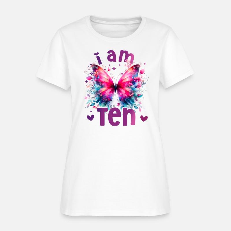 10th Birthday Butterfly 10 Years Old Girl Ten Girl