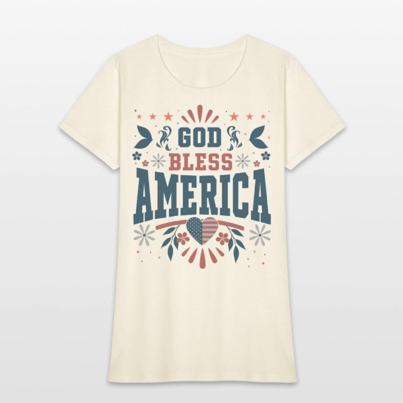 4th of July God Bless America Christian Cross