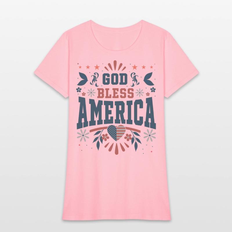 4th of July God Bless America Christian Cross