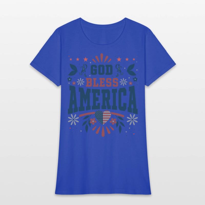 4th of July God Bless America Christian Cross