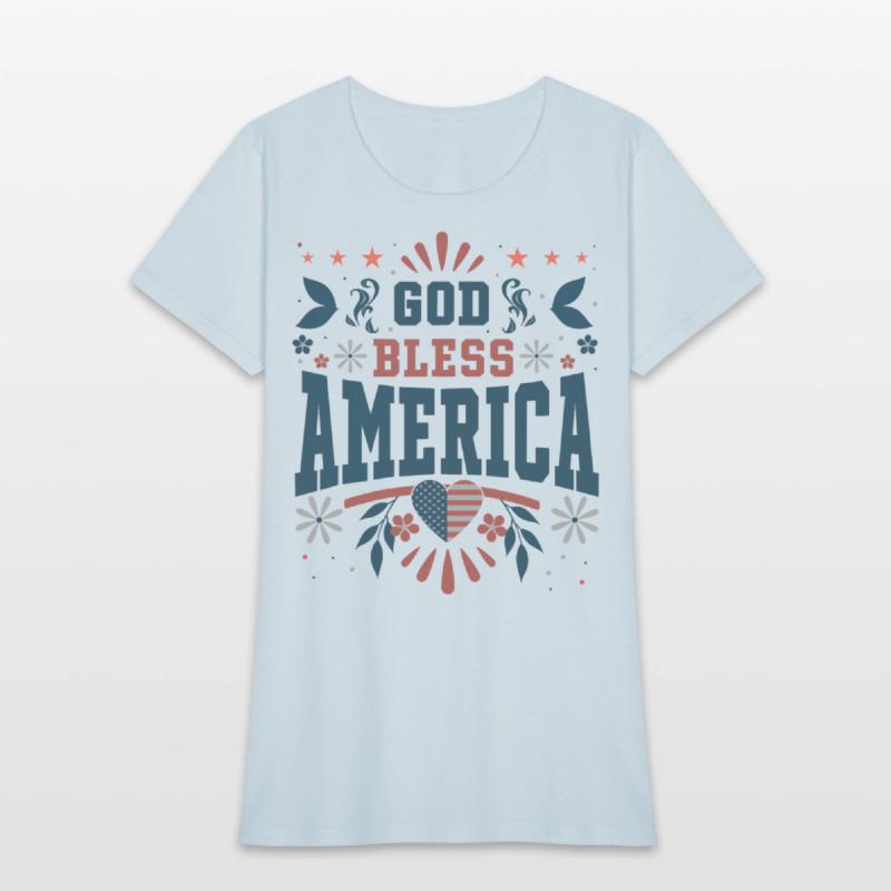 4th of July God Bless America Christian Cross