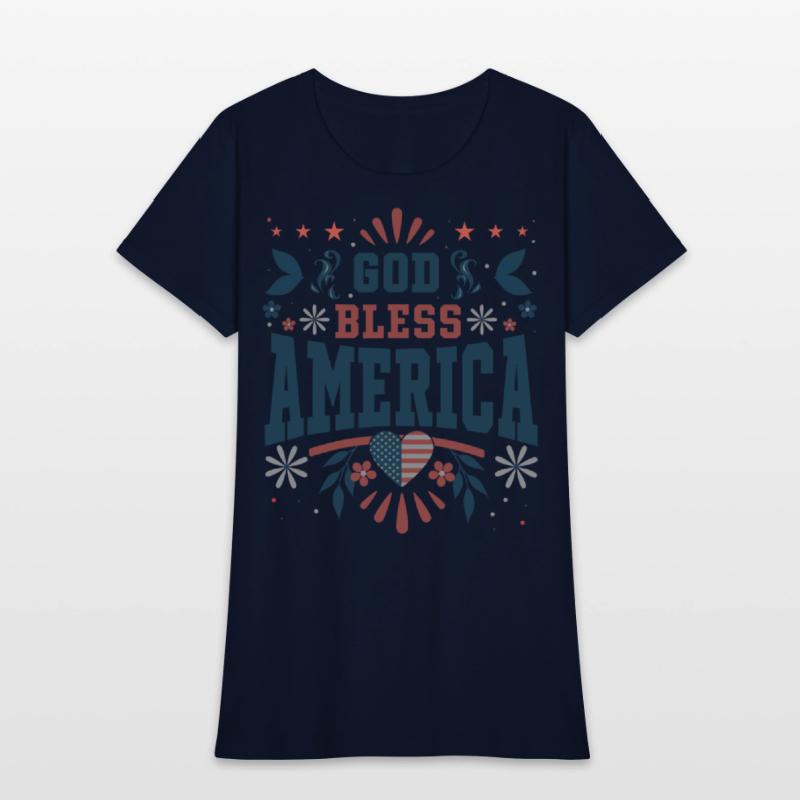4th of July God Bless America Christian Cross