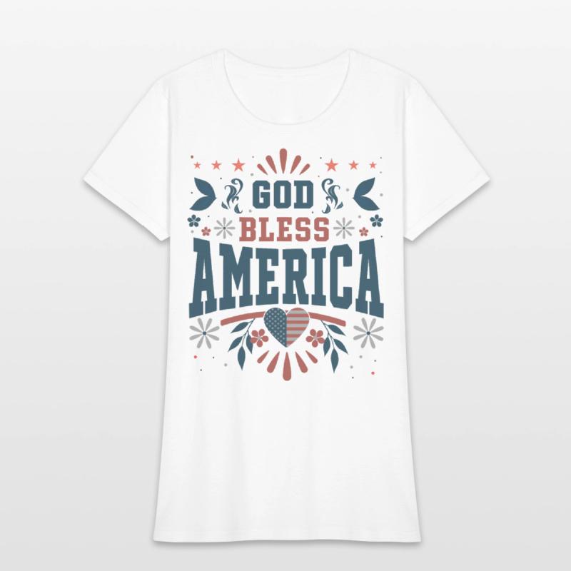 4th of July God Bless America Christian Cross