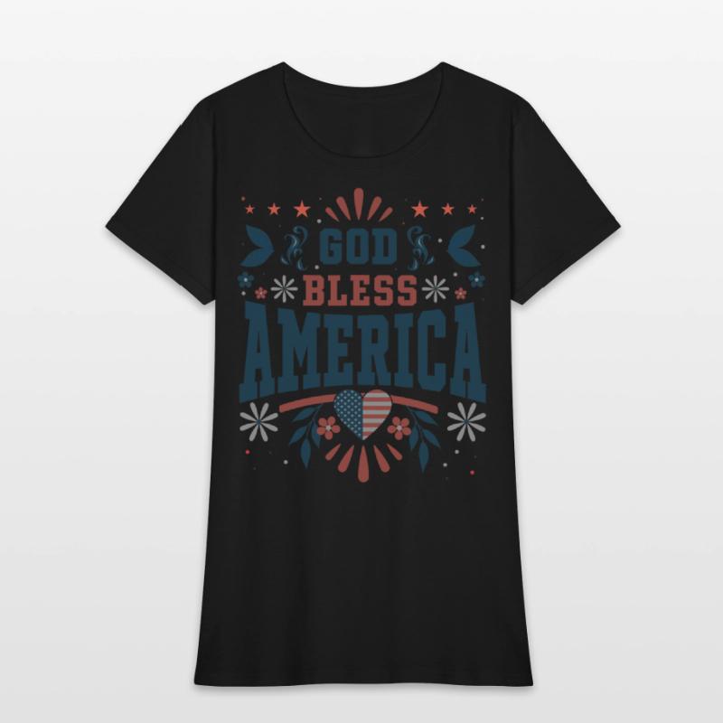 4th of July God Bless America Christian Cross