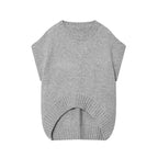 Irregular hem pullover knitted vest for women