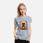 A beautiful woman stands confidently, exuding eleg