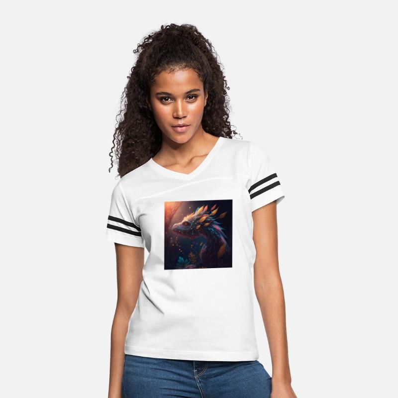 A digital painting of dragon feathers on its head