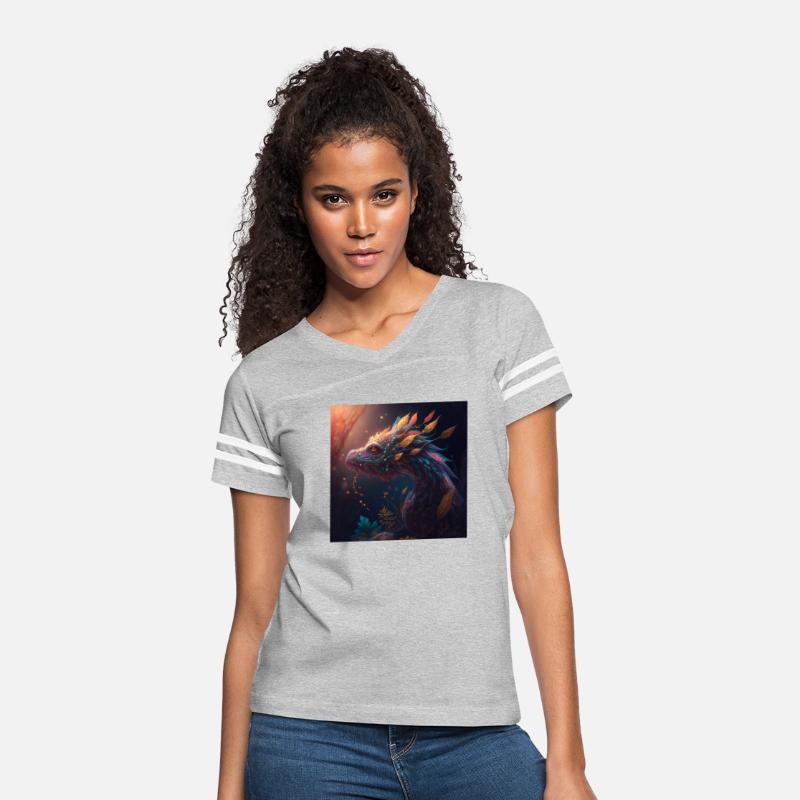 A digital painting of dragon feathers on its head