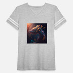 A digital painting of dragon feathers on its head