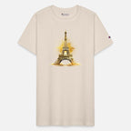 Abstract Eiffel Tower in golden tones