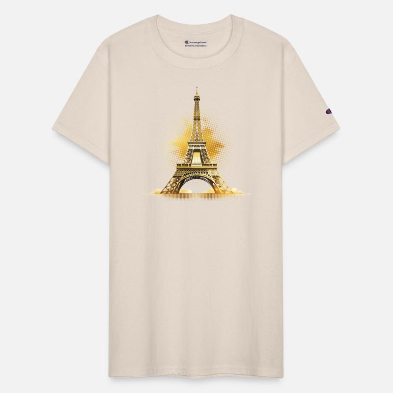 Abstract Eiffel Tower in golden tones