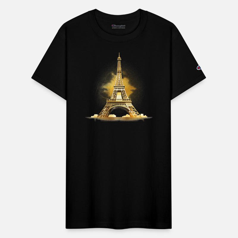 Abstract Eiffel Tower in golden tones