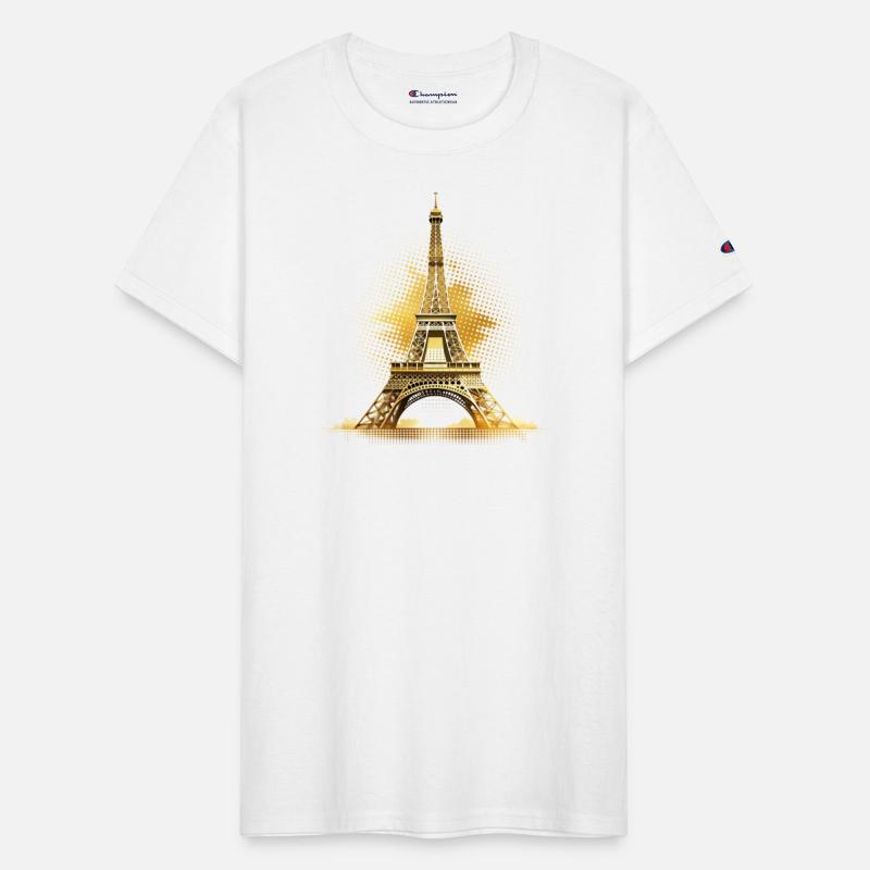 Abstract Eiffel Tower in golden tones