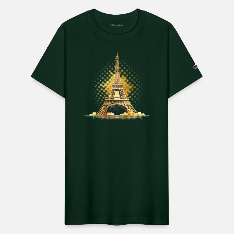 Abstract Eiffel Tower in golden tones