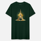 Abstract Eiffel Tower in golden tones