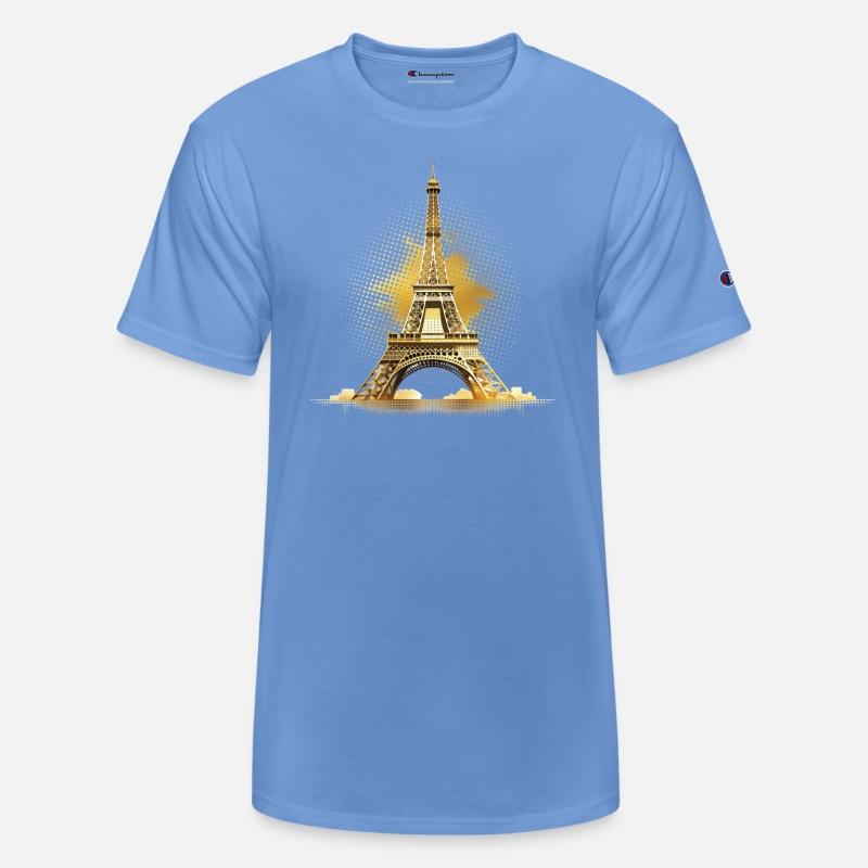 Abstract Eiffel Tower in golden tones
