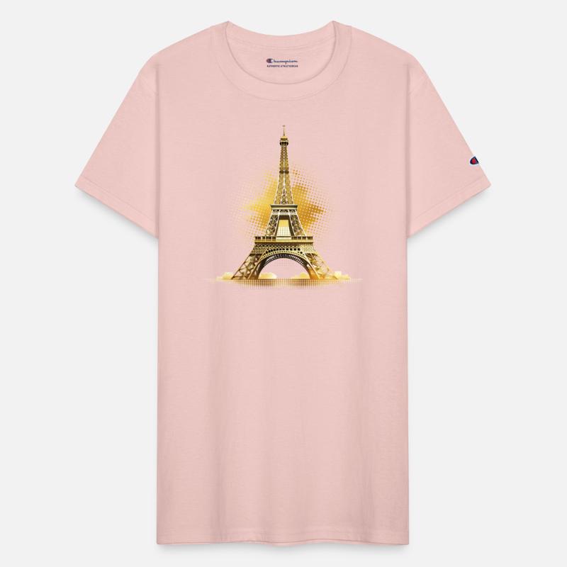 Abstract Eiffel Tower in golden tones