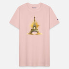 Abstract Eiffel Tower in golden tones