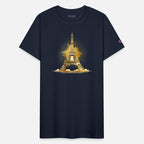 Abstract Eiffel Tower in golden tones