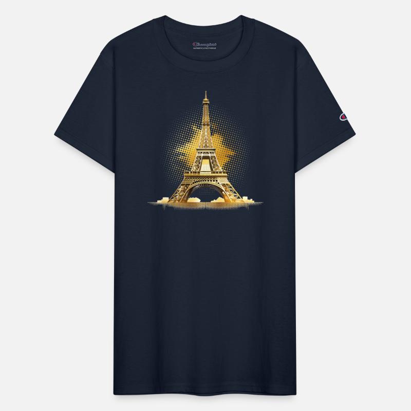 Abstract Eiffel Tower in golden tones