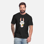 Adorable Cute Bunny, Rabbit, Hare, with a carrot