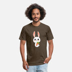 Adorable Cute Bunny, Rabbit, Hare, with a carrot