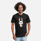 Adorable Cute Bunny, Rabbit, Hare, with a carrot