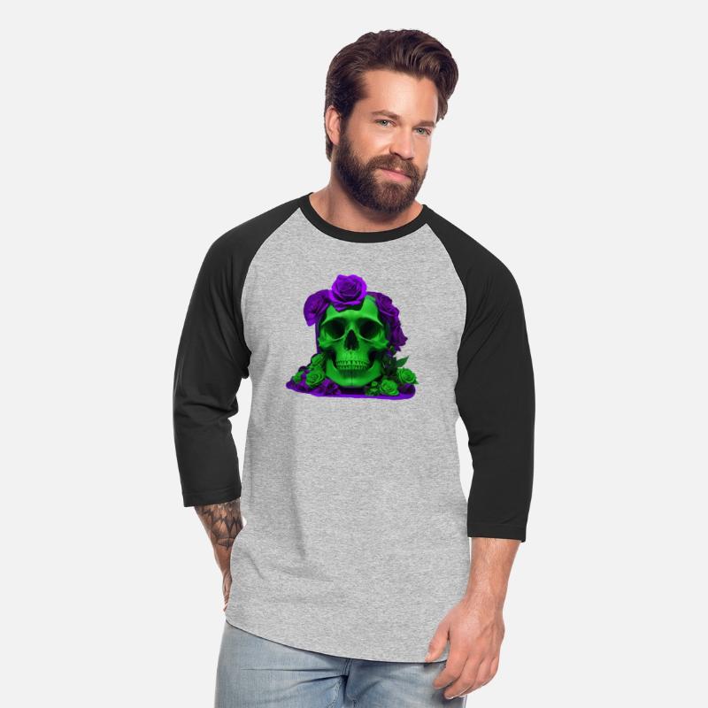 Aesthetic Halloween Green and Violet Skull