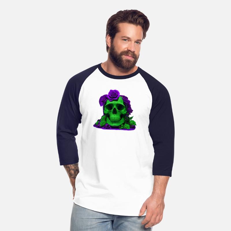 Aesthetic Halloween Green and Violet Skull