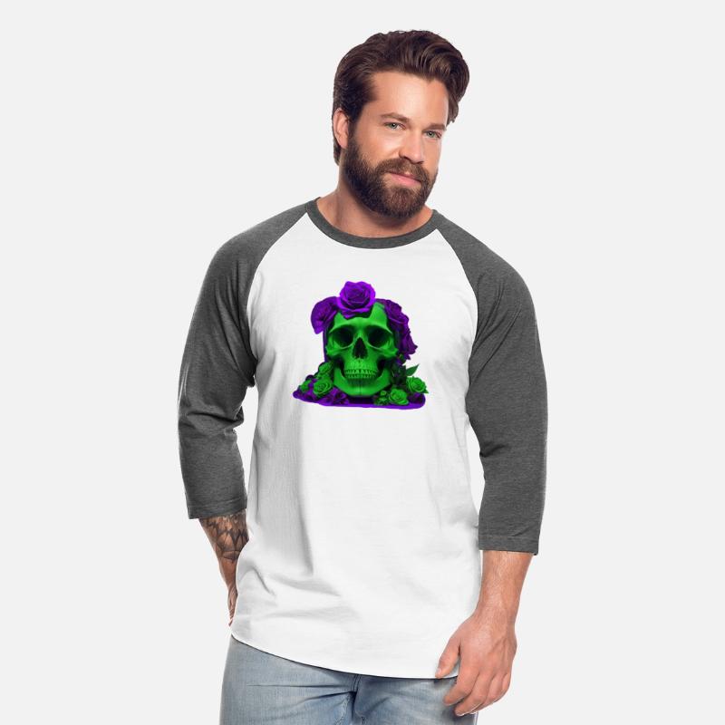 Aesthetic Halloween Green and Violet Skull