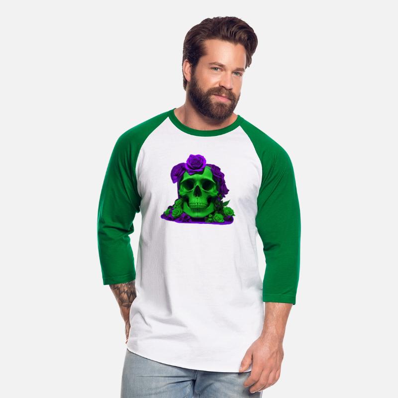 Aesthetic Halloween Green and Violet Skull