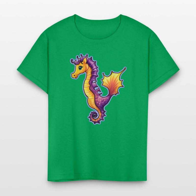 AI Airbrushed Seahorse Ocean Cartoon