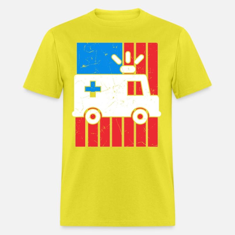 American Flag Ambulance Car Distressed