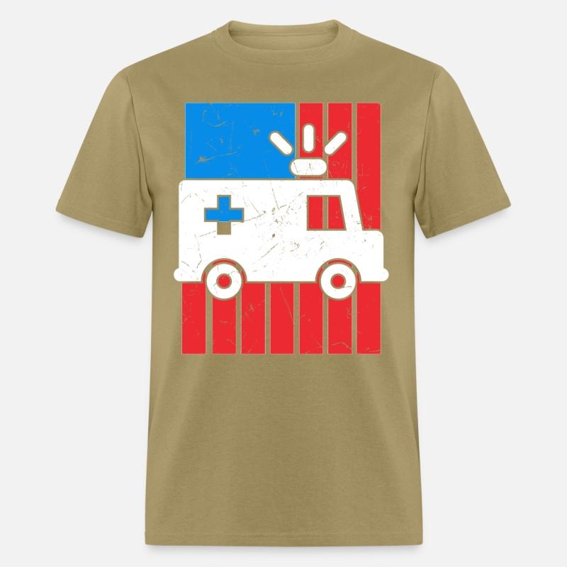 American Flag Ambulance Car Distressed