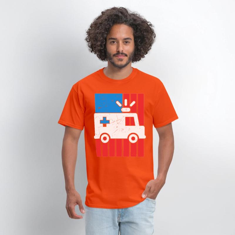 American Flag Ambulance Car Distressed