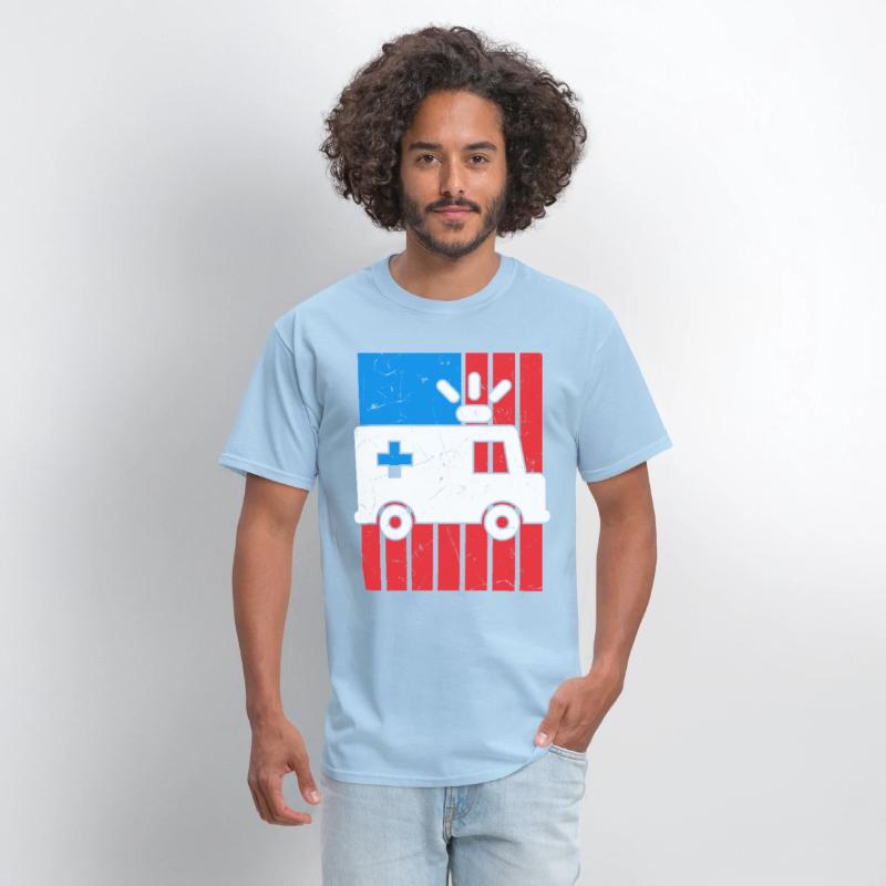 American Flag Ambulance Car Distressed