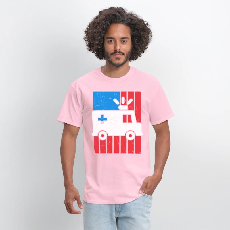 American Flag Ambulance Car Distressed