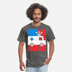 American Flag Ambulance Car Distressed