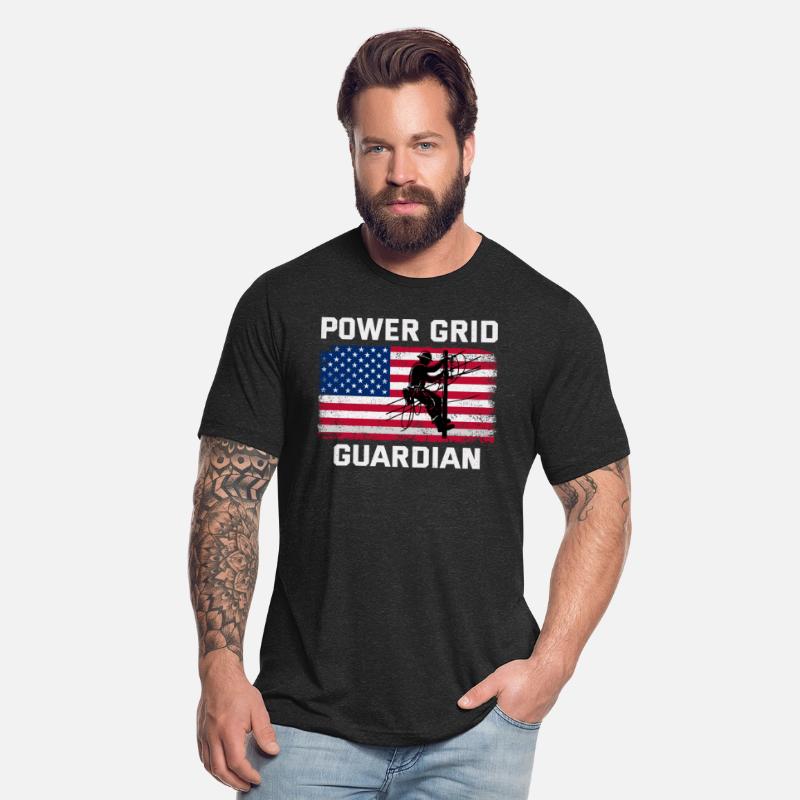 American Flag Lineman Power Grid Guardian