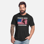 American Flag Lineman Power Grid Guardian