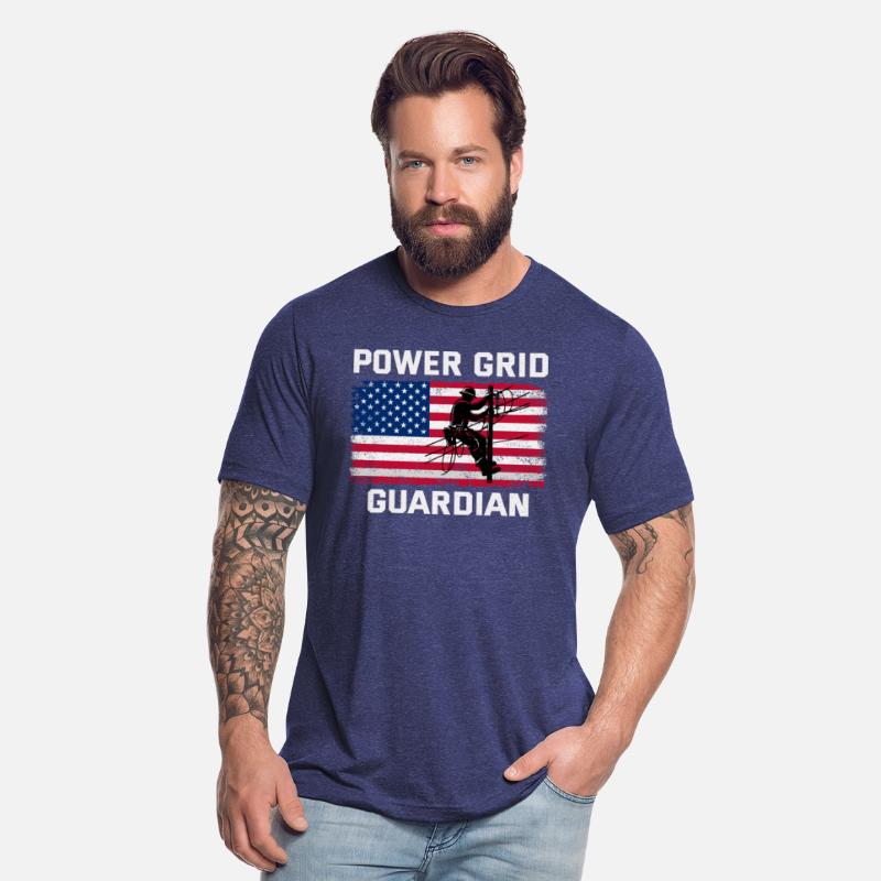 American Flag Lineman Power Grid Guardian
