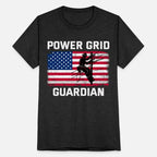American Flag Lineman Power Grid Guardian