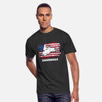 American Flag Snowmobile Rider Snowmobiling Winter
