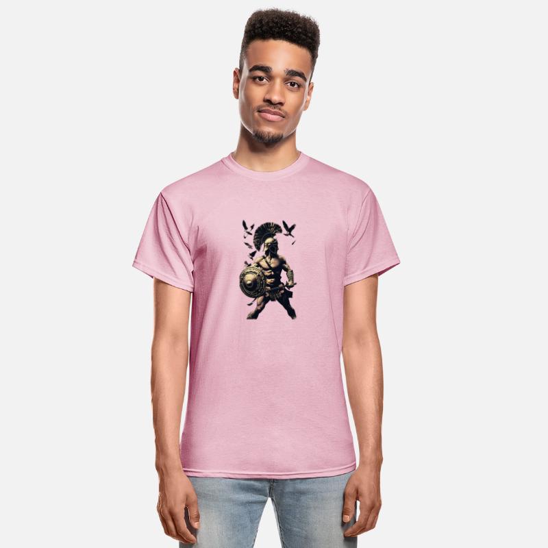 Ancient Warrior In Combat Pose Surrounded By Birds