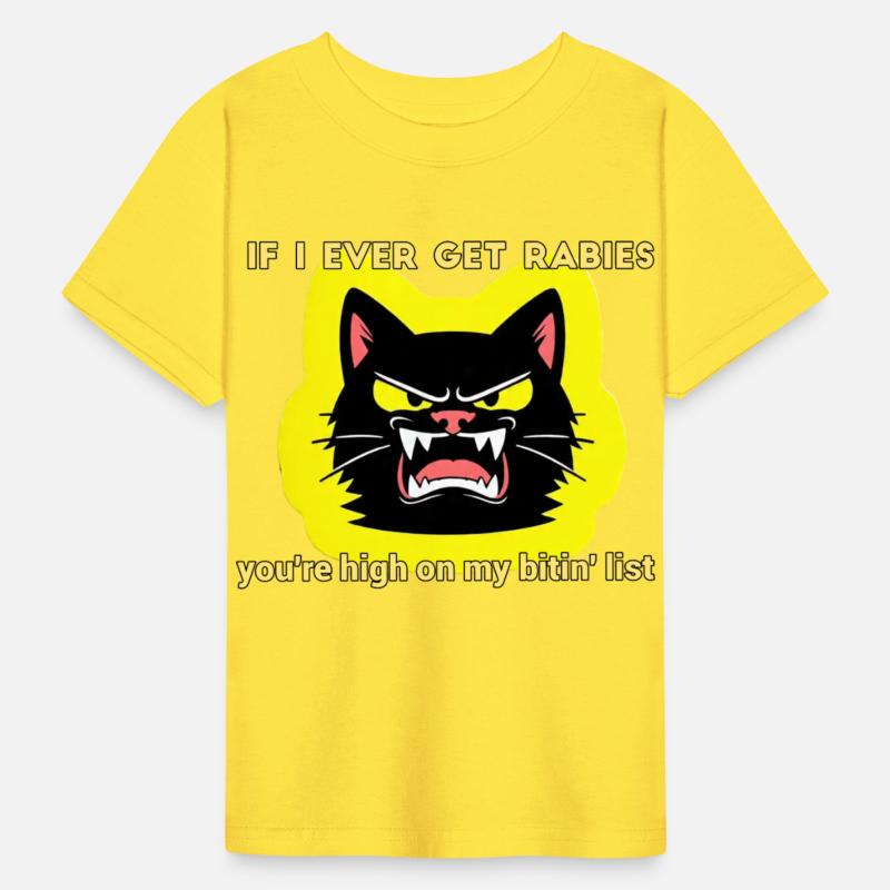 Angry Black Cat Rabies Parody Design