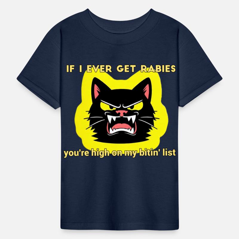 Angry Black Cat Rabies Parody Design