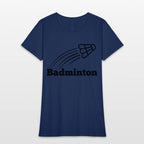 Badminton text with shuttlecock flying up